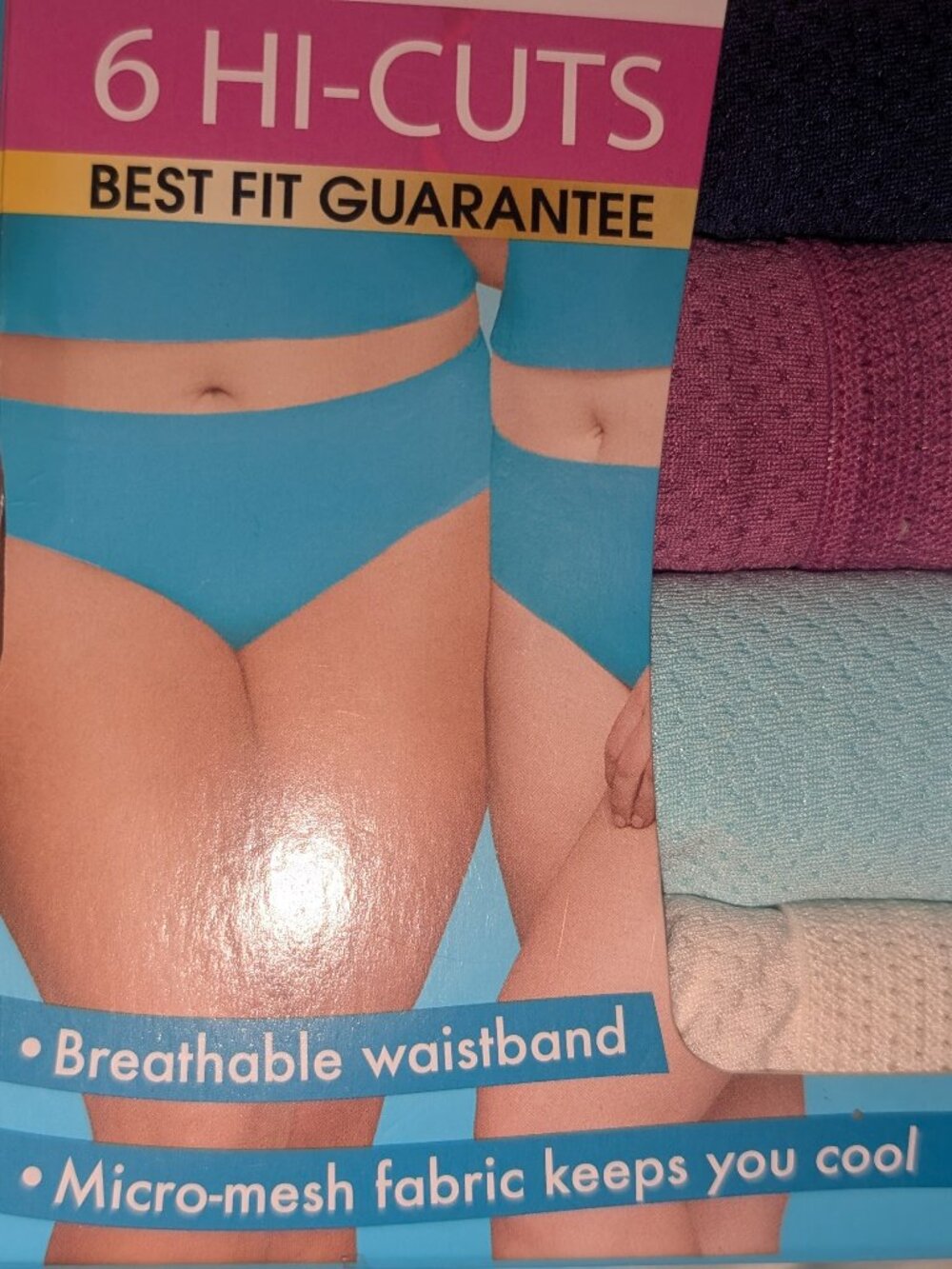 6 Pack Fuit of the Loom Fit for Me Hi Cuts Breathable Micro Mesh Panties 5X - Picture 2 of 5